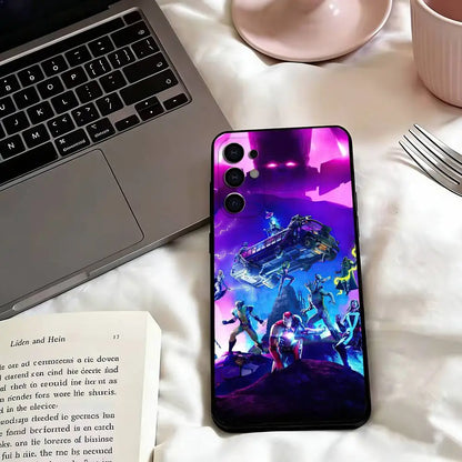 Game F-F-Fortnites Phone Case For Samsung S25, S24, S21, S22, S23, S30, Ultra, S20, Plus, Fe, Lite, Note, 10, Black Cover