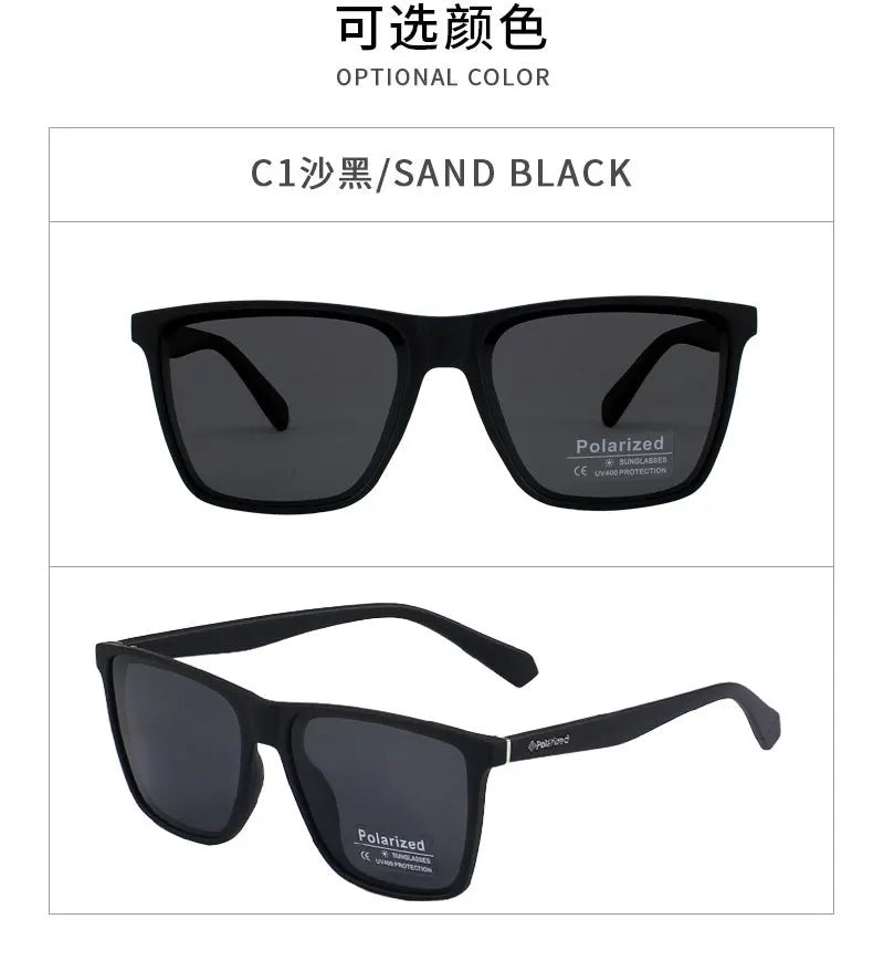 New Style Polarized Sunglasses Men Fashion Unisex Sports Business Black Sun Glasses Sun Protection UV400 Driving Sunshade Women