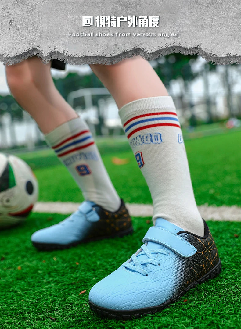 New Men Soccer Shoes Girls Cleats Outdoor Match Training Sport Football Boots Long Spikes Comfortable Breathable Boys Non Slip