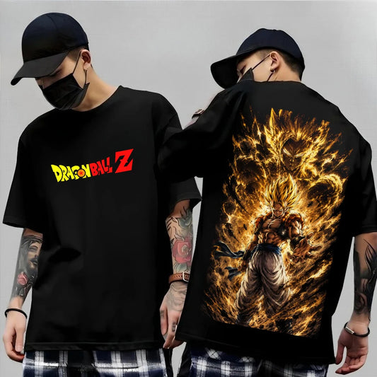 Dragon Ball Z Print Short Sleeve Cotton T-Shirt Son Goku Vegeta Men Women Clothes Harajuku Y2k Tee Vintage Summer Streetwear