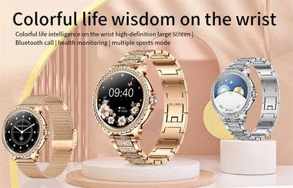 AMOLED Screen Smart Watch Heart Rate Blood Oxygen Fashion Ladies Bracelet 2023 Bluetooth Call Smartwatch Womoen For Android IOS