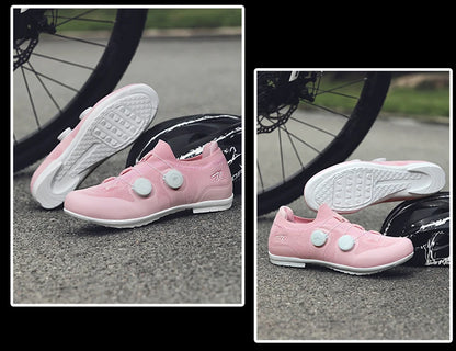 Cycling shoes road bike unisex, HsYixin breathable SPD self-locking non-slip racing road bike shoes flat MTB bicycle sneakers