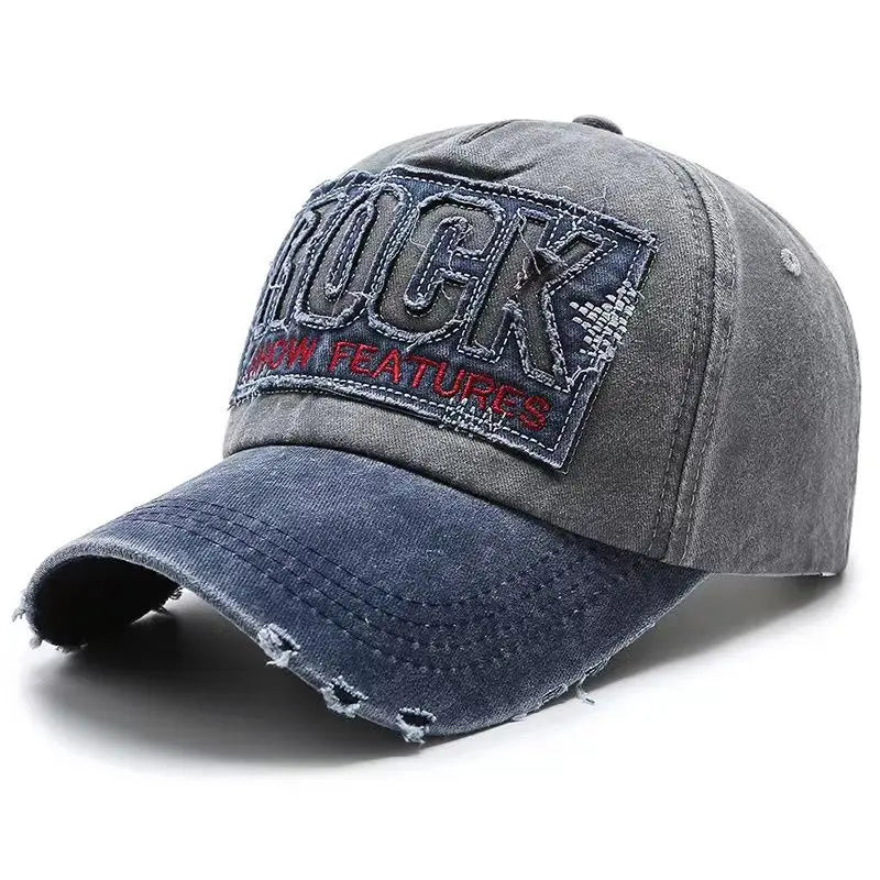 Baseballkasket i bomuld af høj kvalitet med ROCK-bogstavbroderi til mænd og kvinder, gorras snapback, udendørs sportssolhat