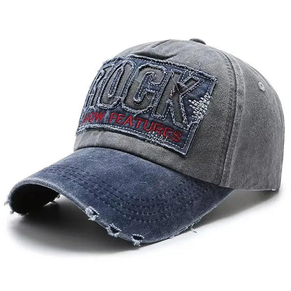 Baseballkasket i bomuld af høj kvalitet med ROCK-bogstavbroderi til mænd og kvinder, gorras snapback, udendørs sportssolhat