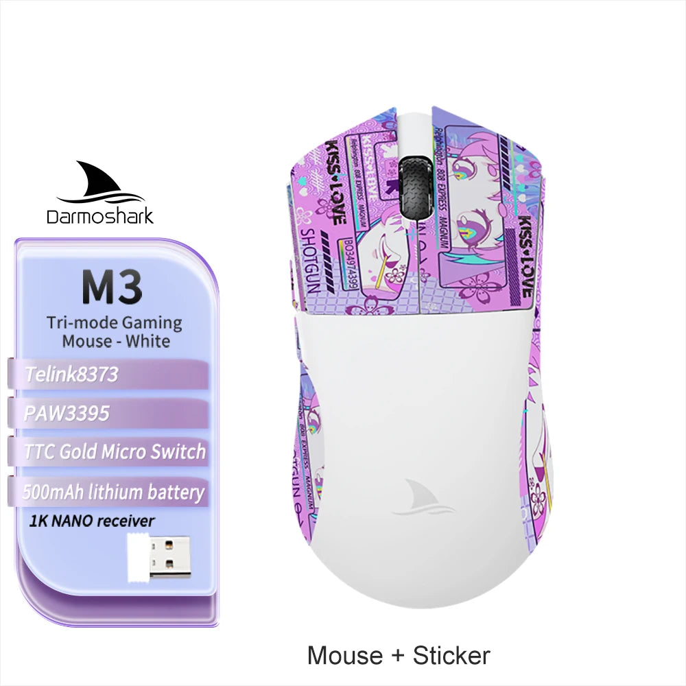 Darmoshark M3 V2 Gaming Mouse Wireless Tri-Mode 8K, PAW3395 Sensor, 26K DPI Ultra-Light Gaming Mouse for PC & Laptop