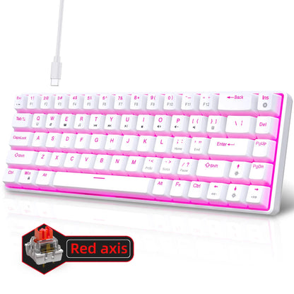 Mechanical keyboard gaming 60% USB white keys Keyboards gamer mini Ergonomic Computer keyboard Backlit Music keyboard pc