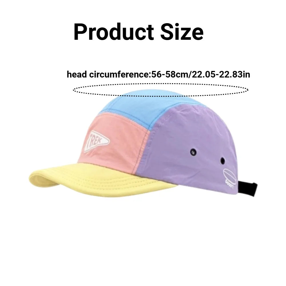 Casquette de baseball à 5 panneaux et à visière courte, brodée - Casquette de soleil pour femme, en maille respirante à séchage rapide, légère, élégante et polyvalente