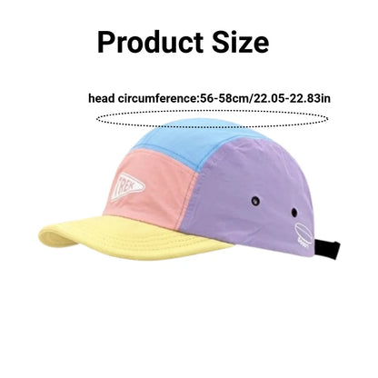 Casquette de baseball à 5 panneaux et à visière courte, brodée - Casquette de soleil pour femme, en maille respirante à séchage rapide, légère, élégante et polyvalente