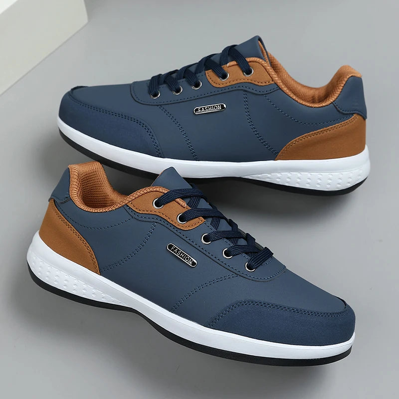 New Men's Four Seasons Waterproof Walking Shoes Casual Men Leather Sports Shoes Non-Slip Camping Shoes Shoes Men's Tennis Shoes