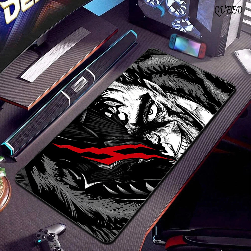 Gaming Accessories Varmilo Keyboard Computer Mousepad CS GO LOL Mouse Pad Berserk Guts Anime Dywan Gamer 900X400 XXL Desk Mats