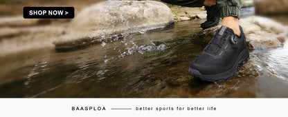 Baasploa Men Hiking Sneakers Brand High Quality Trekking Climbing Shoes Male Rotating Button Luxury Designer Outdoor Sneakers