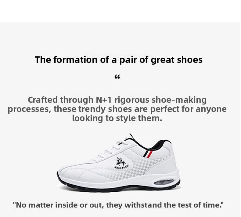 2026 New Men's Running Shoes Sporty Casual Travel Trendy Air-Cushioned White Sneakers Lightweight Shock-Absorbing Youth Footwear