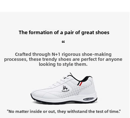 2026 New Men's Running Shoes Sporty Casual Travel Trendy Air-Cushioned White Sneakers Lightweight Shock-Absorbing Youth Footwear
