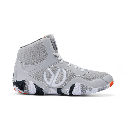 New Men's Large Wrestling Shoes Mesh Breathable Boxing Shoes Anti slip Wear Resistant Sneaker Fashionable Casual High Sport Shoe