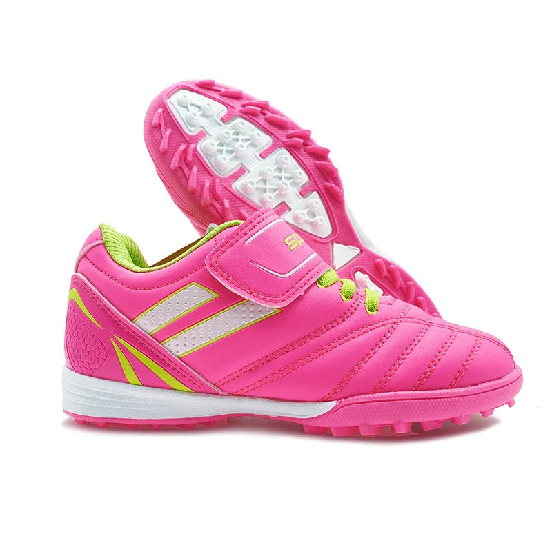Boys' and Girls' TF Children's Football Shoes Hook and Loop Football Boots No Spikes Lacrosse Beginner Cricket Shoes Baseball Shoes