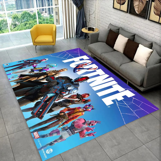 Tapete F-Fortnites Cartoon Game para sala de jogos, quarto, sala de estar, sofá, casa e capacho decorativo, tapete de área antiderrapante para o chão, presente