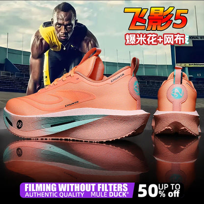 Carbon Plate Sports Running Shoes Marathon Men Breathable Lightweight Women's Comfortable Athletic Nonskid Chunta Sneakers