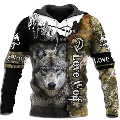 Sweats com Capuz Estampados de Lobo para Homem 3D, Sweatshirts de Marca, Casacos de Qualidade, Pullover de Moda, Fatos de Treino Animal Streetwear Out