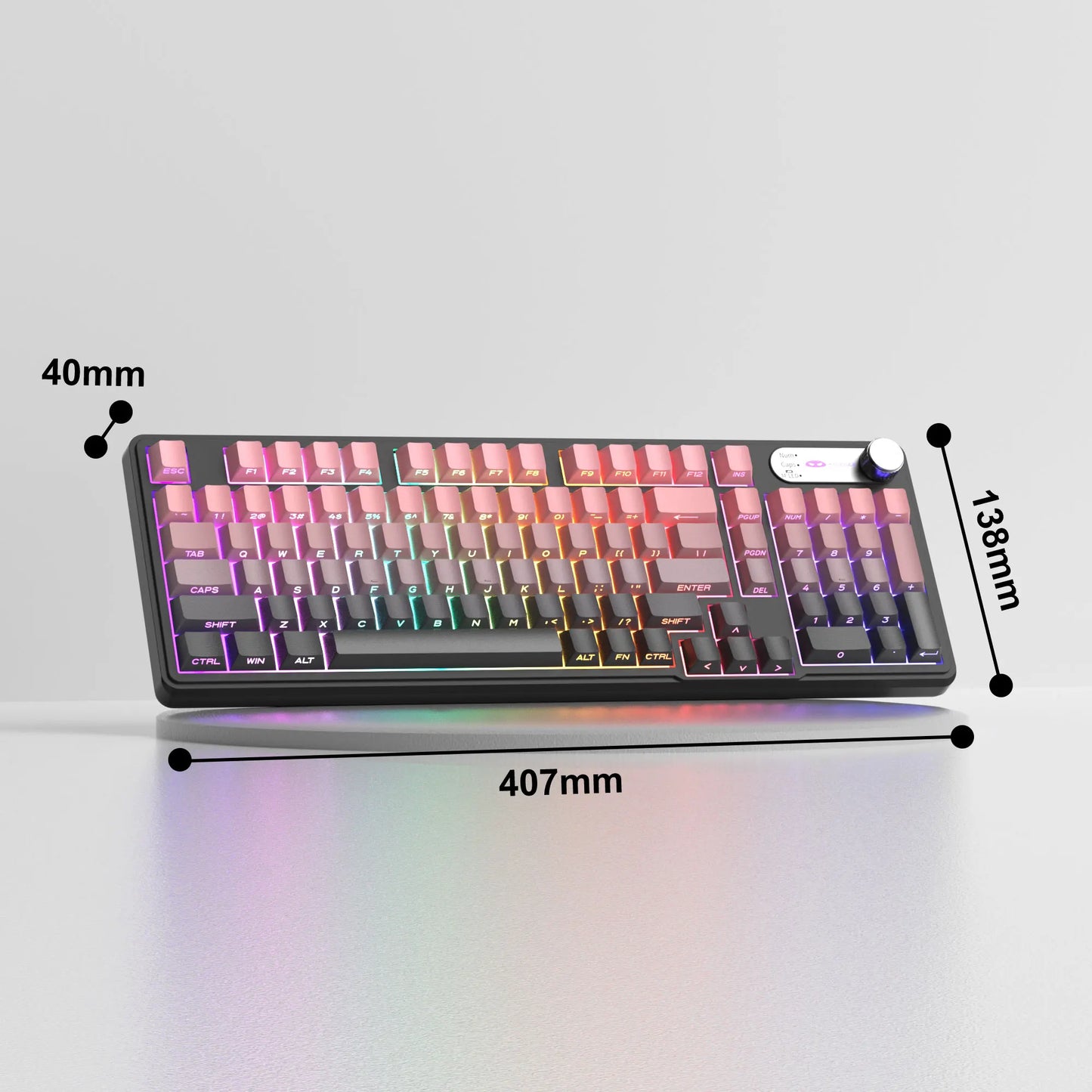 Magegee GK960 Membrane Keyboard Wireless 2.4G BT 98 Keys ABS Side Engraved Keycaps Adjustable RGB Lights for Office Game Windows