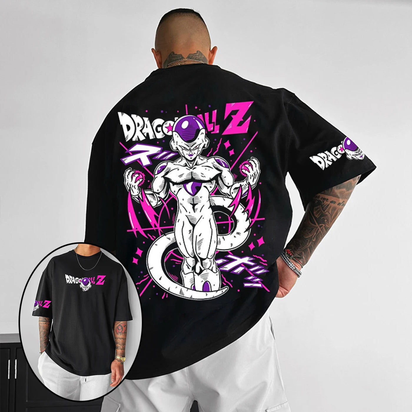 Dragon Ball Z-print T-shirt i bomuld med korte ærmer Son Goku Vegeta til mænd og kvinder Harajuku Y2k Tee vintage sommer-streetwear