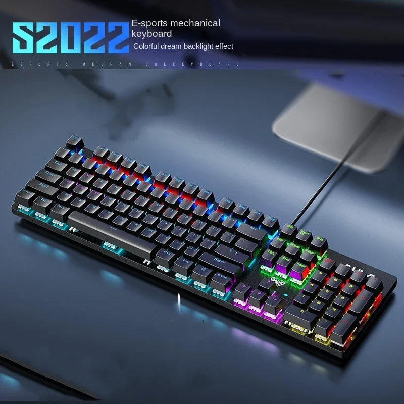 Wired Mechanical keyboard Gamer USB Keyboards gaming Backlit Musical 100% Computer 104 keys keyboard Ergonomic PC keyboard