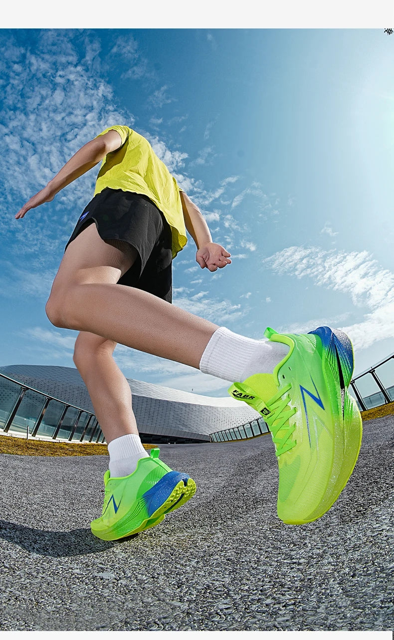 Running Shoes Carbon Board Speciality Marathon Men Sports Reticular Breathable Lightweight Women's Athletic Nonskid Sneakers