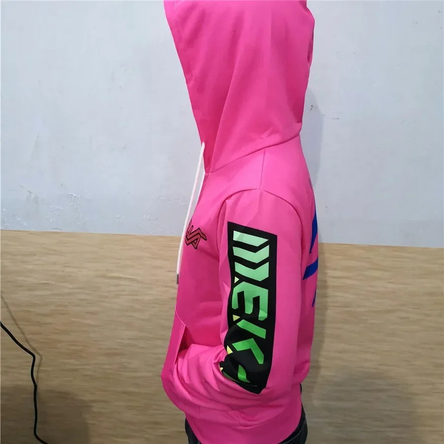 Sweatshirt com Capuz de Anime e Gaming com Impressão 3D Overwatches DVA DJ, Fato de Cosplay, Casaco com Capuz para Mulher, Homem e Casal, Top de Vestuário