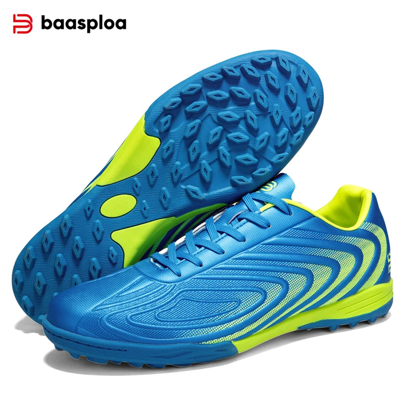 Baasploa Men's Soccer Shoes Comfort Brand Lightweight Turf Training Professional Football Shoes Male Soft Sneakers Non-Slip