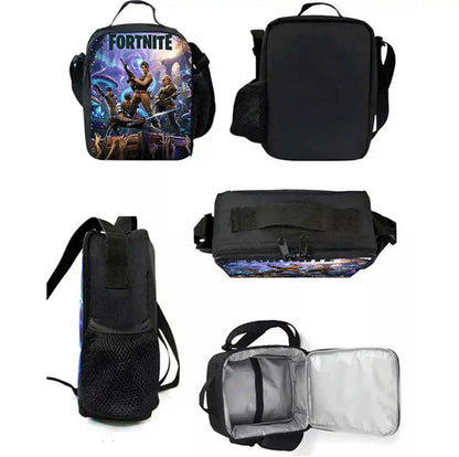 Children's Cartoon Fortnite Picnic Bag For Boys and Girls Age 5-10，Kids Insulated Cooler Lunch Bags Cute Portable Lightweight