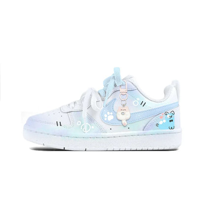 Custom Sneakers Nike Court Borough  Twin Sweet Dreams  Niche Preppy Style  Cute & Sweet Women's Skateboarding Sneakers