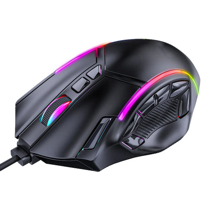 Rato Gaming RGB 12800DPI com Fio, 12 Teclas Macro, Acessórios de Substituição para Computador