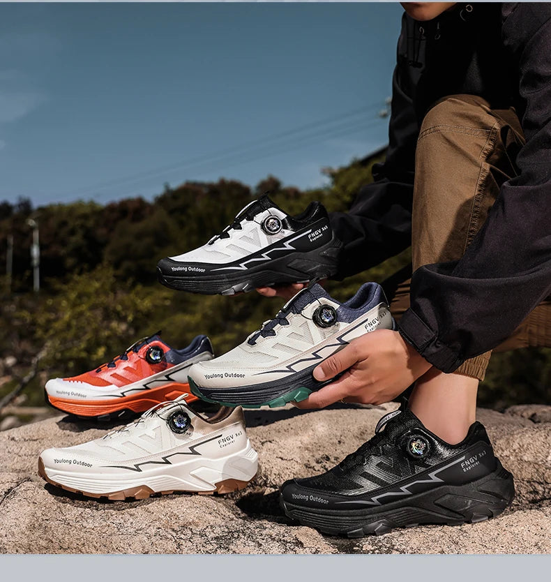 Mens Sneakers Casual Outdoor Anti Slip Shock-absorbing Versatile Off Road Hiking Shoes Comfortable Soft Sole Running Shoes Man