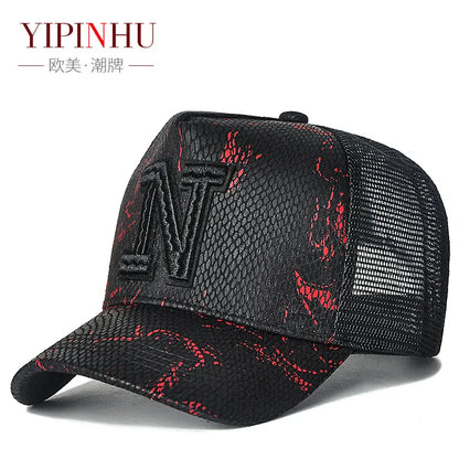 High top hat, mesh men's baseball cap, summer sun protection, breathable outdoor truck cap, men's