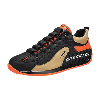 Men's Casual Sports Shoes Breathable Comfortable Flat Heel Low Cut Lace up Leather Upgraded Version of the Classic AGAM Shoe