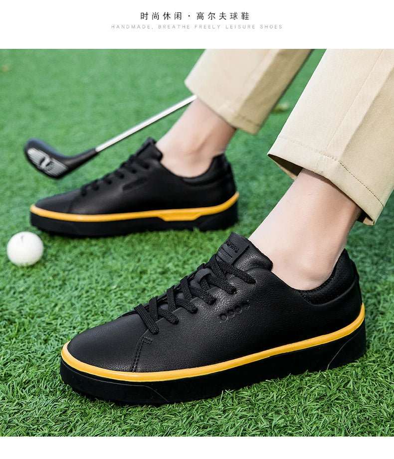Golf Shoes Men Big Size To 47# Rotating buckle Professional Non Slip Spikeless Outdoor Beginner Training Golf Sneakers Unisex