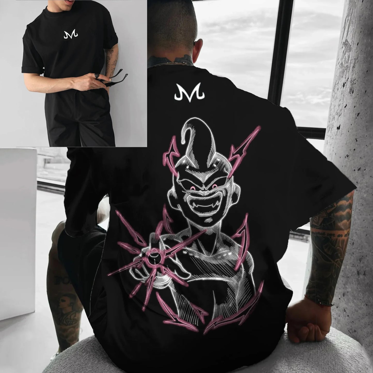 Dragon Ball Z-print T-shirt i bomuld med korte ærmer Son Goku Vegeta til mænd og kvinder Harajuku Y2k Tee vintage sommer-streetwear