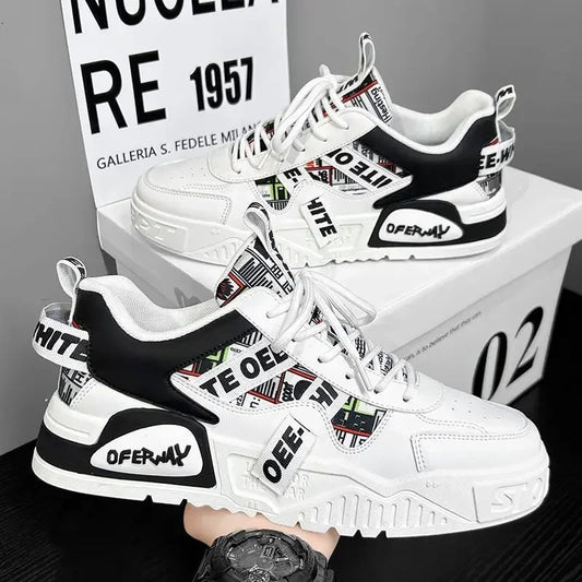 Nye skateboard-sko til mænd, sommersneakers i læder, casual mode, udendørs løb, sport, vandring, tennis, platform, designer, luksus