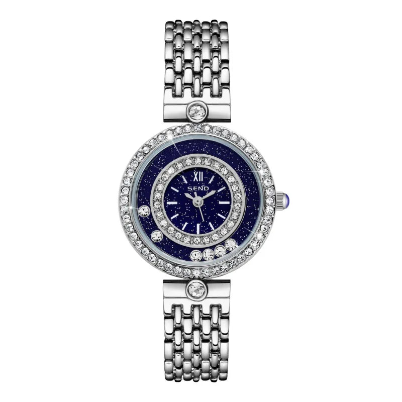 Women Bracelet Watches Silver Top Brand Luxury Ladies Wrist Watches Female Clock Full Steel Quartz Watches Elegant Fashion