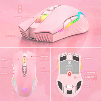 Lenovo CW905 Wireless Gaming Mouse 3600 DPI RGB Ergonomic Gaming Mouse with 7 Buttons, Adjustable DPI, USB Gaming Mouse for PC & Laptop