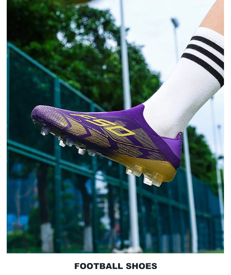 New Men Football Boots Non-Slip Boys Soccer Shoes Grass Cleats High-quality Match Sneakers Hot-selling Outdoor High-top Light