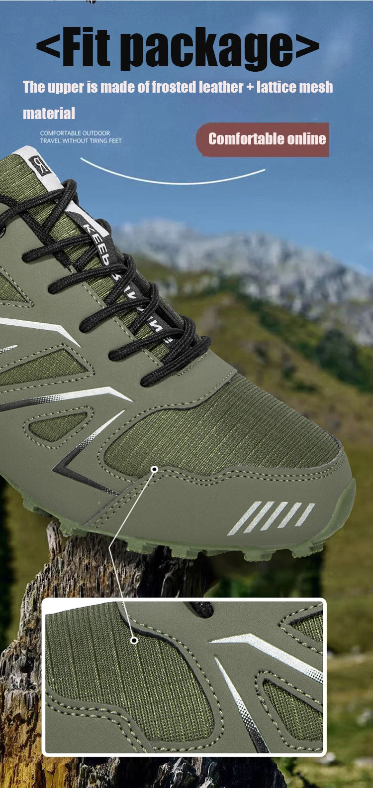 Men's Hiking Shoes Waterproof All-Terrain Outdoor Sneakers Non-Slip for Trekking Camping Tactical Training  Outdoor Cycling