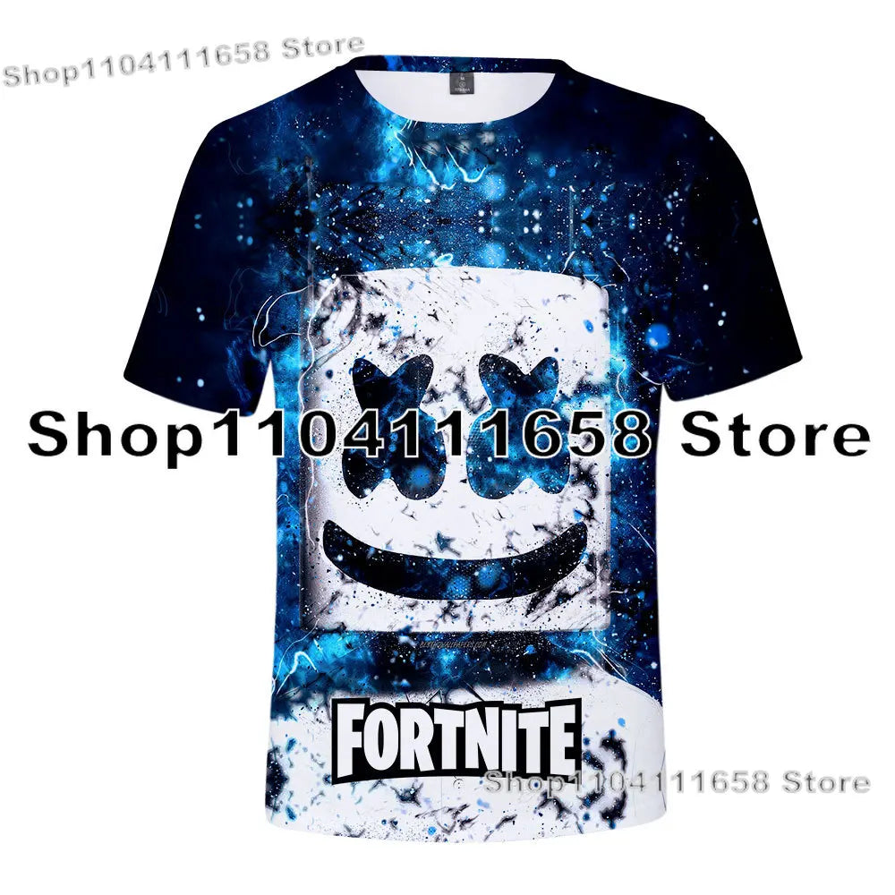 T-shirt Banana Peely para mulher, criança e homem, inspirado em F-Fortnite — T-shirt 3D estampada Battle Royale, top de verão, presente de aniversário