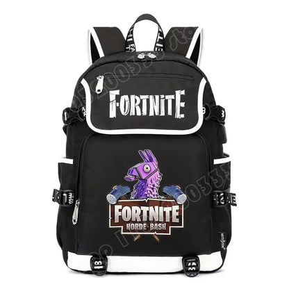 Fortnites Large Capacity Backpack Casual Shoulder Bag with USB Port Unisex Anime Students Schoolbag New Stylish Stationery Gift
