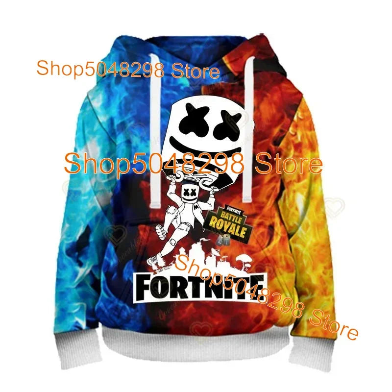 Men’s and Women’s Hoodie with 3D Battle Royale Fortnite Victory Print, Hooded Streetwear Sweatshirts for Boys and Girls