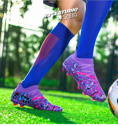 Professional Football Boots Men Breathable Mesh Soccer Cleats Anti Skid Fast Sneakers Fashion Artificial Grass Male Soccer Shoes