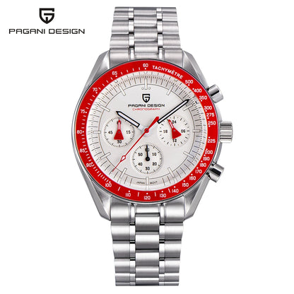 PAGANI DESIGN 2026 New Moon Watch Retro Luxury Quartz Watches For Men Stainless steel Luminous waterproof Sport Chronograph Man