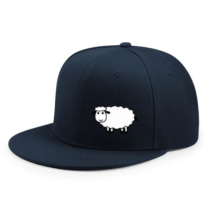 Casquette de baseball unisexe ajustable - Casquette de style urbain à visière plate avec motif de mouton : un accessoire décontracté, polyvalent et personnalisable