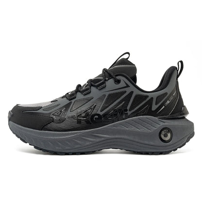 ONEMIX Men Trail Running Shoes Wearable Anti-Slip Leather Sneakers Support Stable Off Road Sports Shoes Outdoor Walking Sneakers