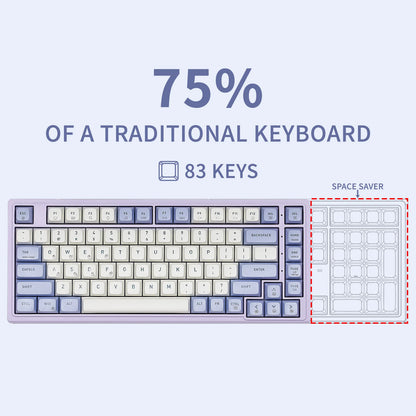 HEXGEARS M2 Mechanical Keyboard 87 Key Hot Swap PBT Gasket Structure White Backlit Macro Defined Gaming Mechanical Keyboard