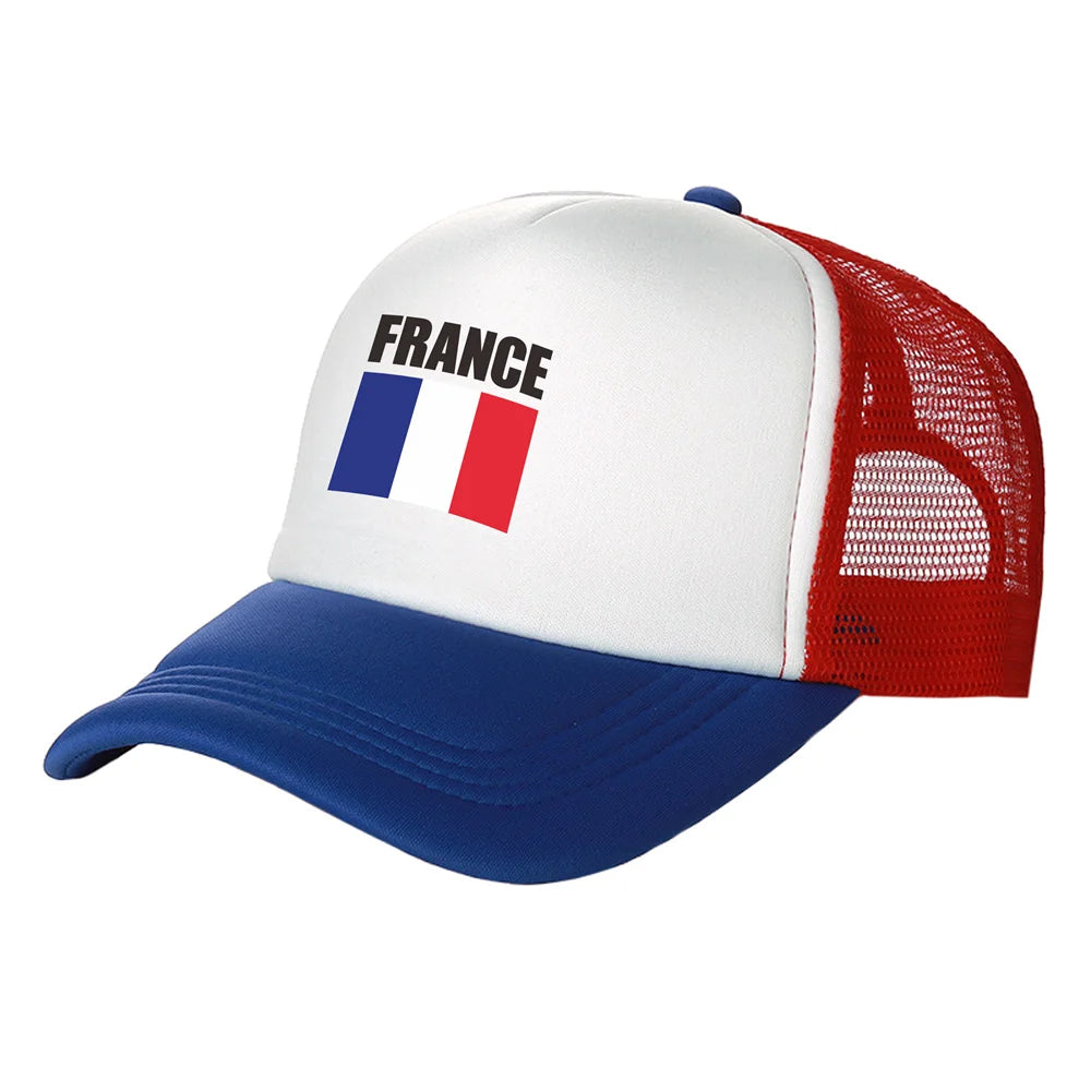 France Trucker Caps Fashion Cool France Hats Baseball Cap Summer Outdoor Sun Mesh Caps
